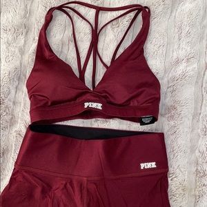 Victoria’s Secret pink workout outfit